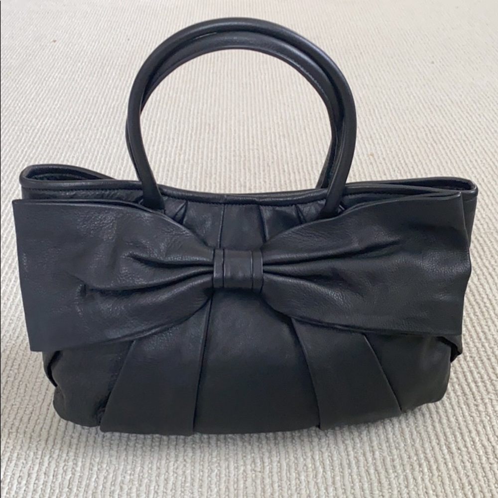 Valentino leather large bow purse